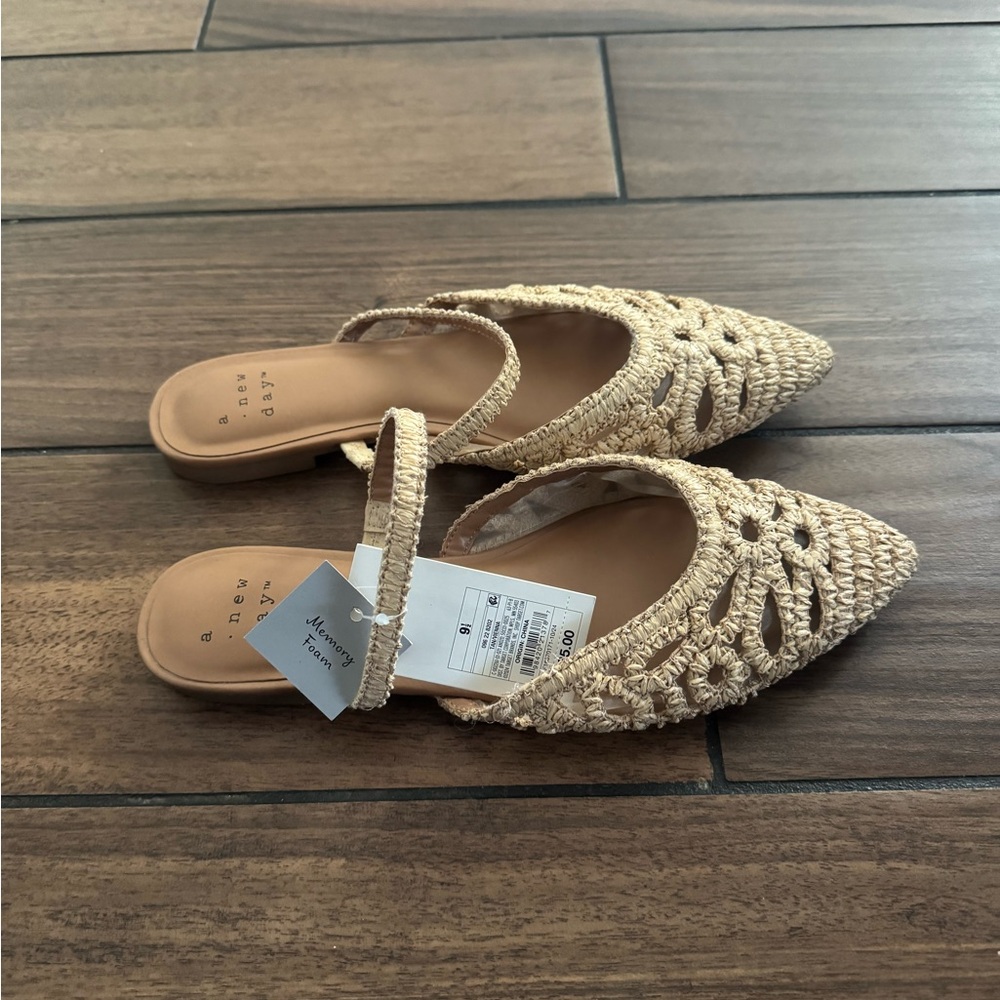 a new day Beige Crochet Pointed Slingback Espadrille Mule - Picture 5 of 10